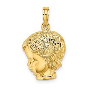 Million Charms 14k Yellow Gold Boy Head Charm